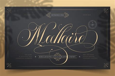 Use anywhere a traditional serif feels too formal, to give an air of. Mallaire Exclusive Calligraphy Font - Dafont Free