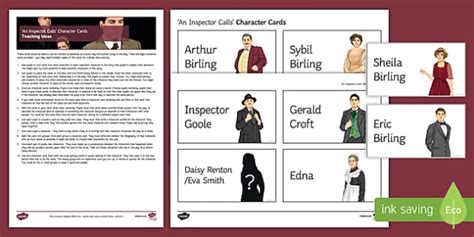An Inspector Calls Character Cards Sheila And Eric Birling
