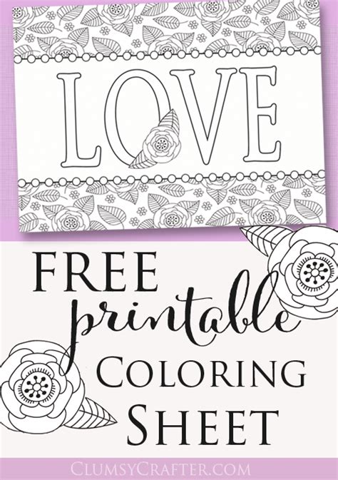 Browse coloring pages for adults wallpapers, images and pictures. Free Printable Adult Coloring Sheet - Love, Perfect for ...