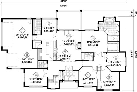 European Style House Plan 4 Beds 2 Baths 2625 Sqft Plan 25 4446