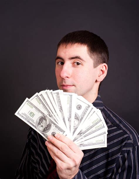 Man With The Money Stock Image Image Of Face Dark Paper 17530447