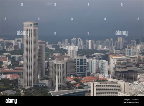 Singapur Singapore City Sea Buildings Offices Modern Landscape