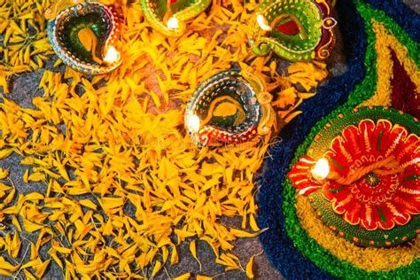 Happy Celebration Deepavali Or Diwali Indian Festival Stock Photo