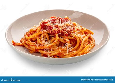 Bucatini Pasta With Tomato Sauce Stock Photo Image Of Bucatini Cook