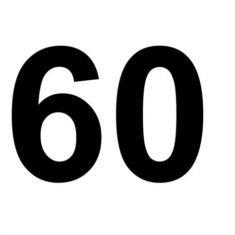 Number 60 Original Eyeblack Numbers Gambaran