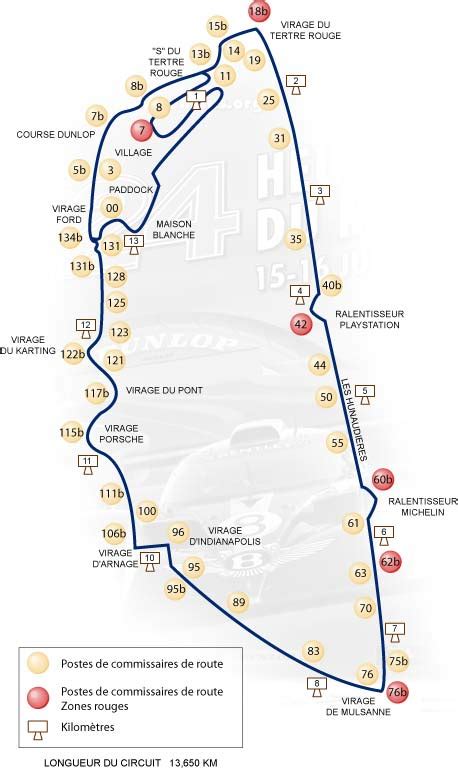 Le Mans Circuit De 24 Heures Track Map 2002