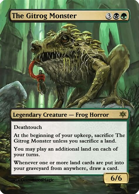 Monster cards are items to provide beneficial effects to equipment by enchanters. The Gitrog Monster - Magic The Gathering Proxy Cards