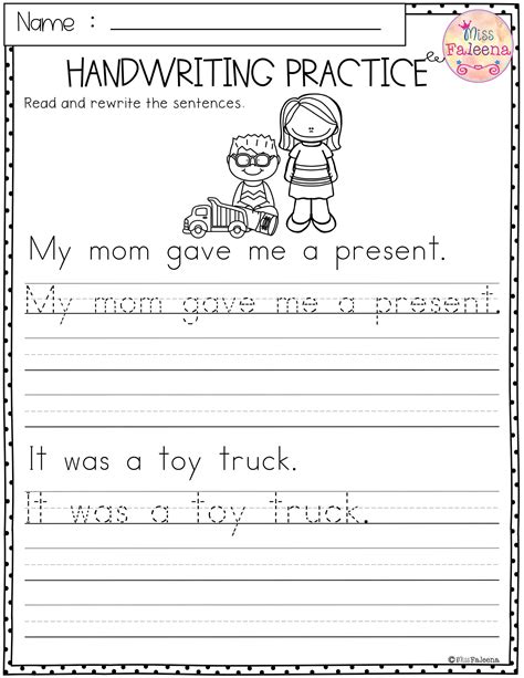 Printable Kindergarten Writing Worksheet