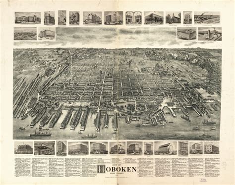 1904 Map Of Hoboken New Jersey Vintage New Jersey Map Hoboken Nj
