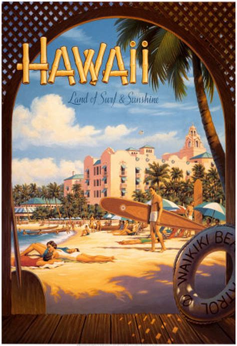 Kerne Erickson 'Hawaii' Poster. | Surf poster, Retro travel poster, Hawaii poster