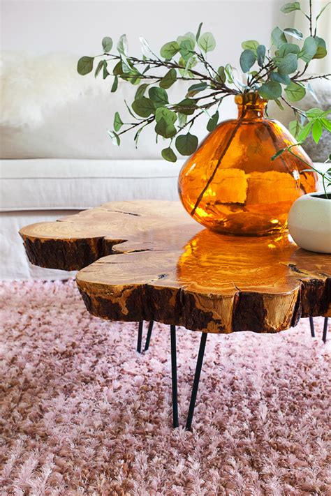Live edge wood slab tables. Raw Edge Coffee Table Furniture | Roy Home Design