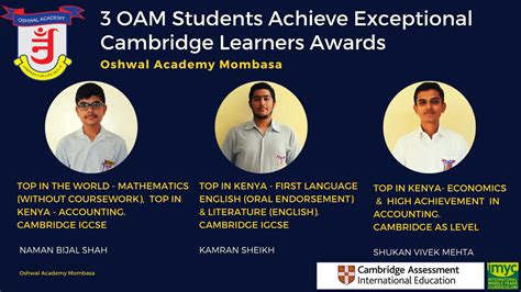 Oshwal Academy Mombasa Shines Again During The Cambridge Awards