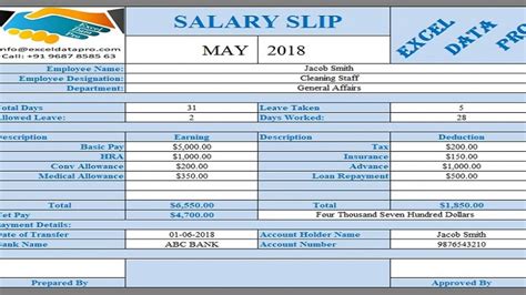 Excel Pay Slip Template Singapore Payslip Format In Excel For Company