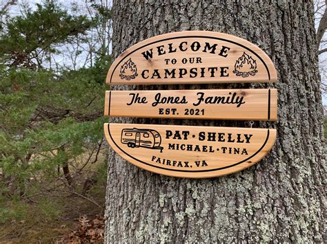 3 Piece Customizable Camping Sign Camper Sign Campsite Sign Rv Etsy