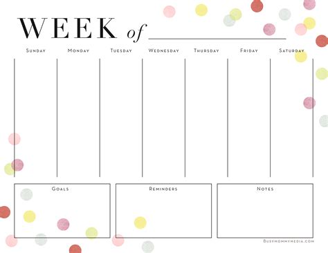 Printable Weekly Planner Busy Mommy Media Weekly Planner Printable