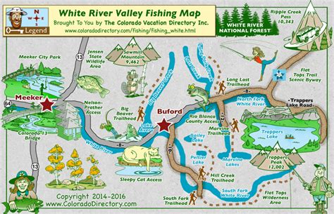 White River Valley Fishing Map Colorado Vacation Directory