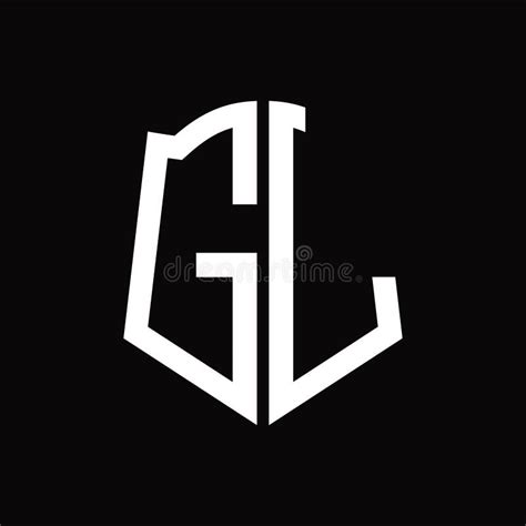 Monograma Do Logotipo Gl Com Modelo De Desenho De Fita De Forma