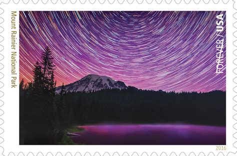 New Stamp Highlights Mount Rainier National Park Night Sky