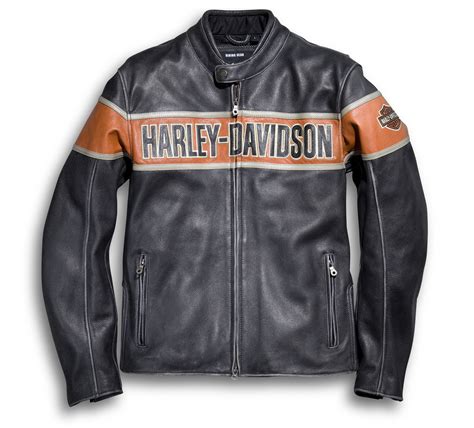 Mens Victory Lane Leather Jacket Harley Davidson Br