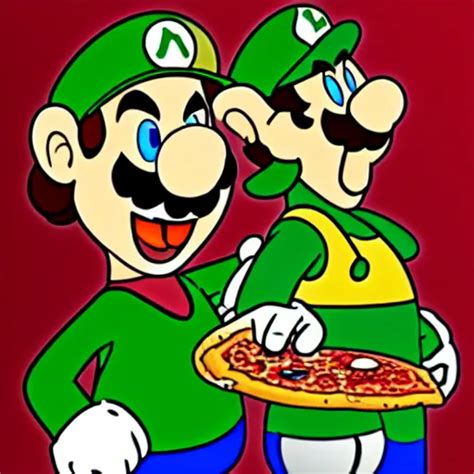 Mario And Luigi Eat A Pizza Stable Diffusion Openart