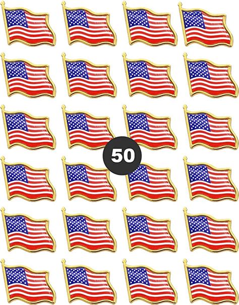American Flag Lapel Pins 50 Usa Waving Flag Pins United
