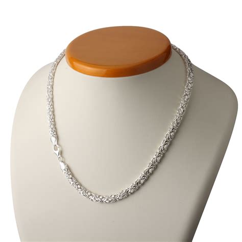 Jewellery box and quick, safe & secure delivery. Ladies Diamond Cut Sterling Silver Byzantine Necklace