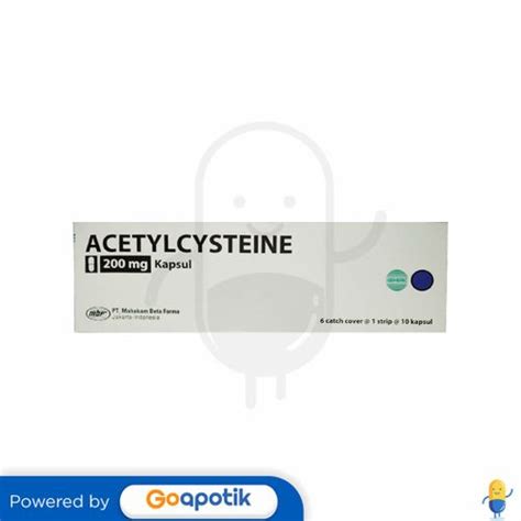 Acetylcysteine Mahakam 200 Mg Box 60 Kapsul Kegunaan Efek Samping