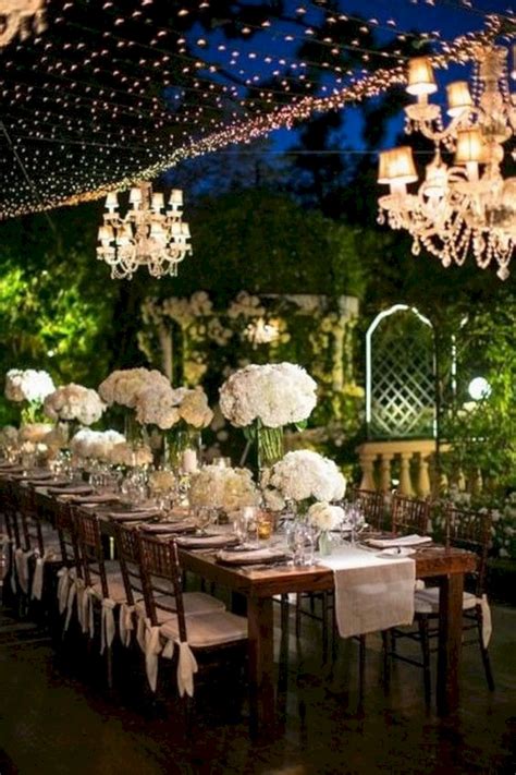 The best part about planning your wedding reception in a garden setting is the variety of ways your tables can be arranged. Romantic Outdoor Wedding Reception Ideas - OOSILE