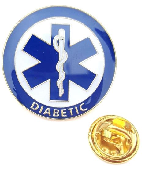 Diabetic Medical Alert Symbol Lapel Pin Badge