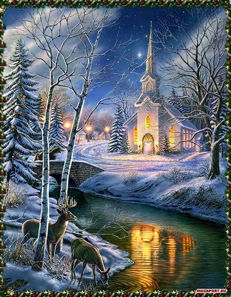 Images Of Winter Church Scenes Golden Winter Snow Scene Decoration