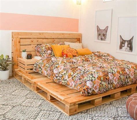 Yatak Odanıza Palet Yatağı Ile Renk Katın Pallet Furniture Bedroom