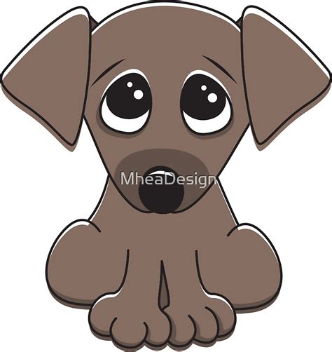 Cute Cartoon Dog With Big Begging Eyes Stickers By Mheadesign