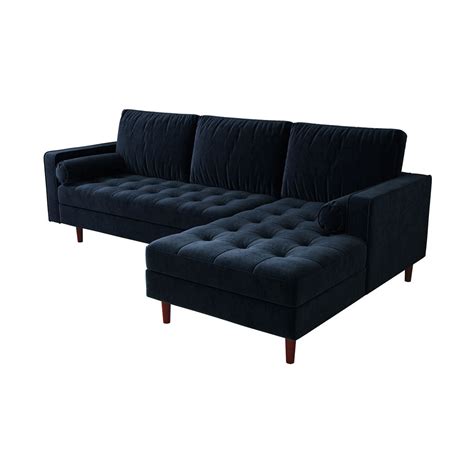 The corner design maximises your space without compromising on seating space. Claude 3 Seater Velvet Sofa With Chaise - Navy Blue | Buy ...
