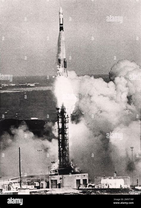 An Atlas Agena Rocket Is Launched From Cape Kennedy On 25 October 1965