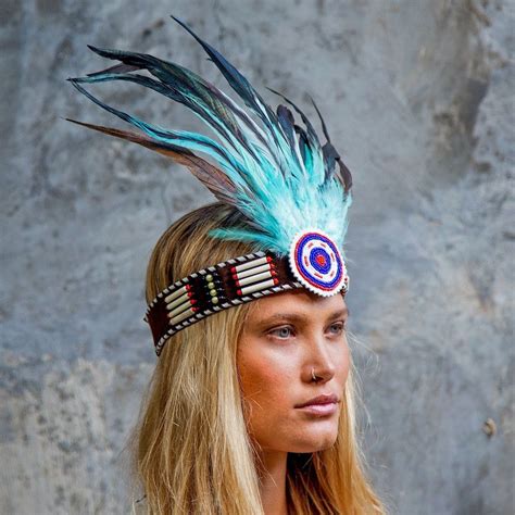 Turquoise Indian Headband Indian Headband Native American Headdress
