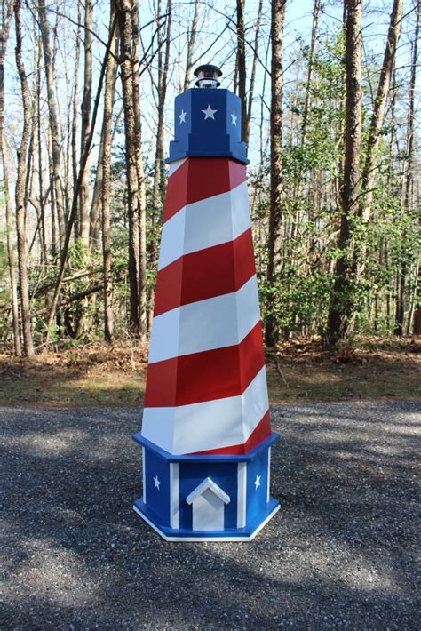 4 foot picnic table plans blueprints plans for wooden fence gate. Patriotic USA Lawn Lighthouse. DIY Woodworking Plans