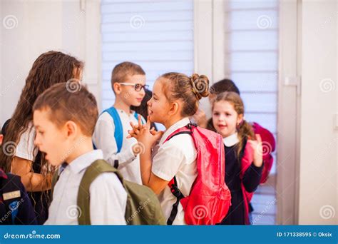 Group Of School Kids Have A Break Time At School Stock Image Image Of