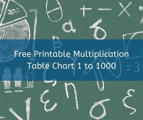Multiplication Table Chart 1 1000 Leonard Burtons Multiplication
