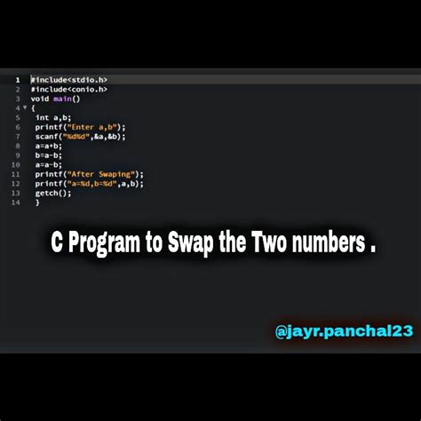 C Program To Swap The Two Numbers Cprograms Informationtechnology Hot