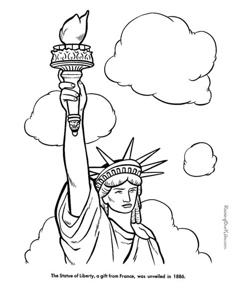 Drawing of the statue of liberty to color. Statue of Liberty Coloring Pages!