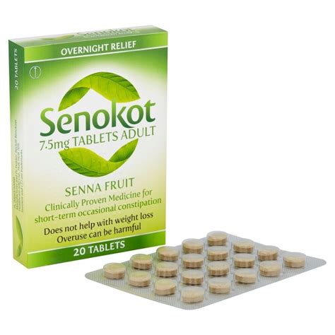 20 Tablets Senokot 7 5mg Adult Senna Fruit Constipation Overnight Relief Ebay