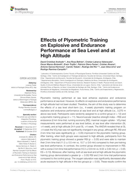 Pdf Effects Of Plyometric Training On Explosive And Endurance