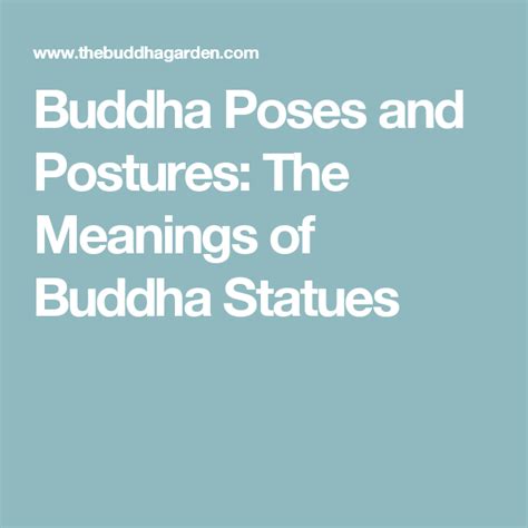 Buddha Poses And Postures The Meanings Of Buddha Statues Meaning Of