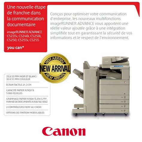 Canon ir adv c5235 printer series full driver & software package download for microsoft windows, macos x and linux operating systems. Photocopieur Couleur CANON IR C5235i - BUROTIC STORE