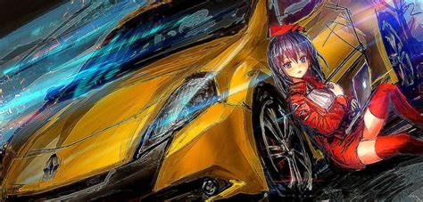 Anime Girl Car Wallpapers Hd Background Wallpaper Gallery