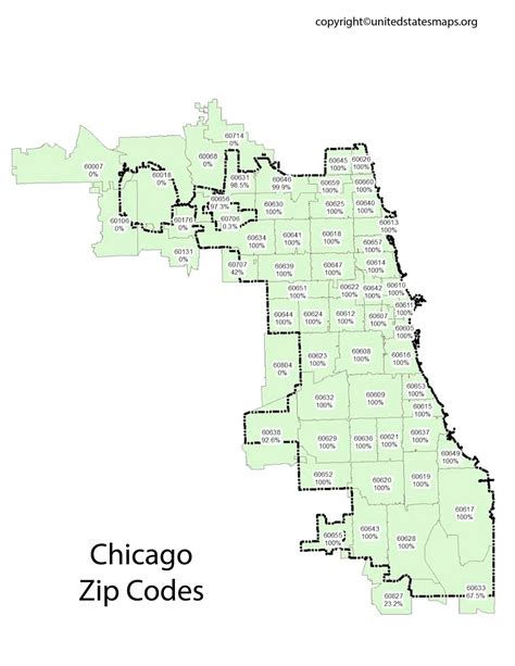 Chicago Zip Codes Map Zip Code Map Of Chicago