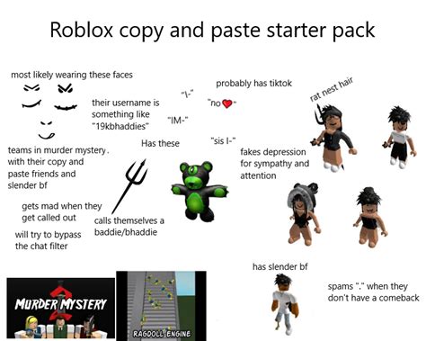 Roblox Copy And Paste Starter Pack Rstarterpacks Starter Packs