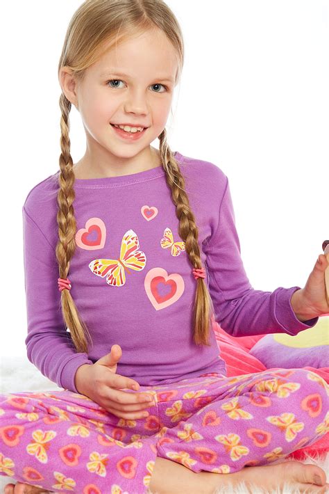 Leveret Kids And Toddler Pajamas Girls 2 Piece Pjs Set Cotton Top