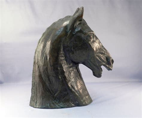 Original Bronze Horse Equine Bust Sculpture Head Figure Hot Etsy
