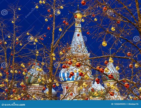 Christmas In Moscow New Year`s Decorated Red Square Stock Image
